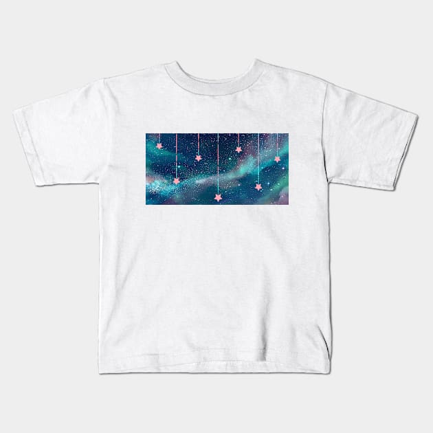 Hanging Star Kids T-Shirt by KucingKecil